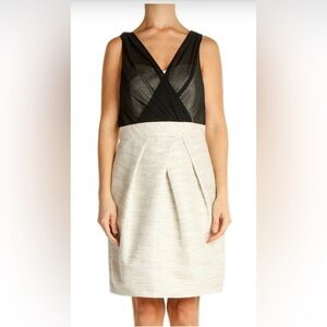 Max and Cleo Beige Texture Day Sheath Evening Dress 0131‎